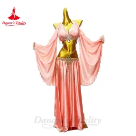 Belly Dance Performance Costume Set for Women Bra satin Split Long Skirt 2pcs Custom Adult Children Oriental Bellydance Outfit