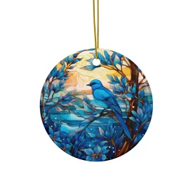 Blue Bird Ceramic Ornaments, 2-Side Print