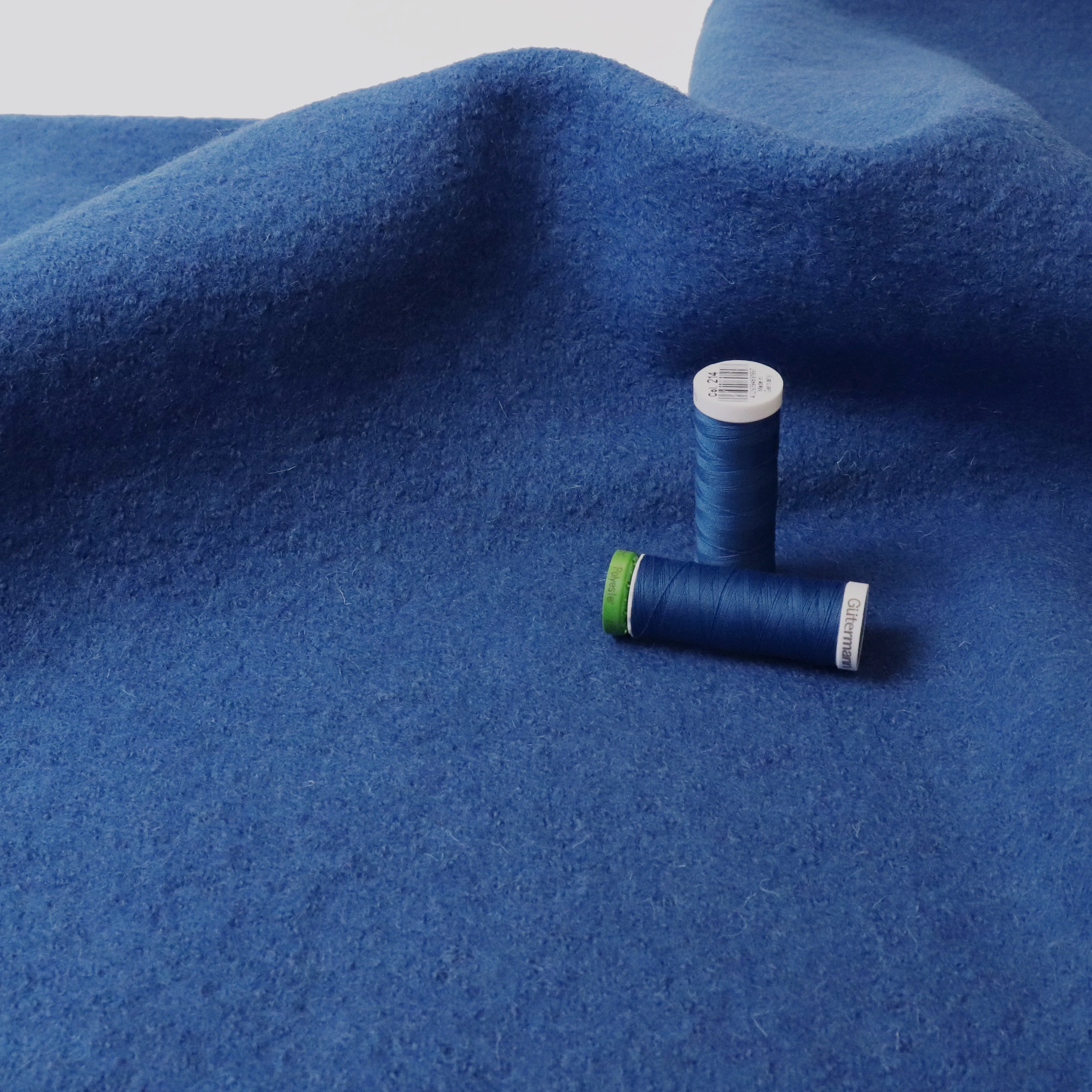 Boiled Wool Coating - Royal Blue