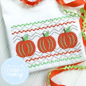 Boy Shirt - Faux Smocked Pumpkin Patch Shirt