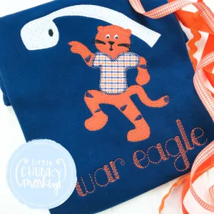 Boy Shirt - Vintage Tiger Tee with War Eagle on Navy