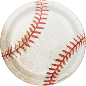 Bulk Baseball Paper Dessert Plates (96 per Case)