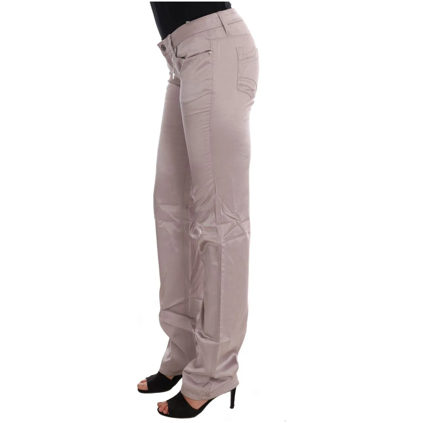 Costume National Chic Beige Slim Fit Designer Jeans