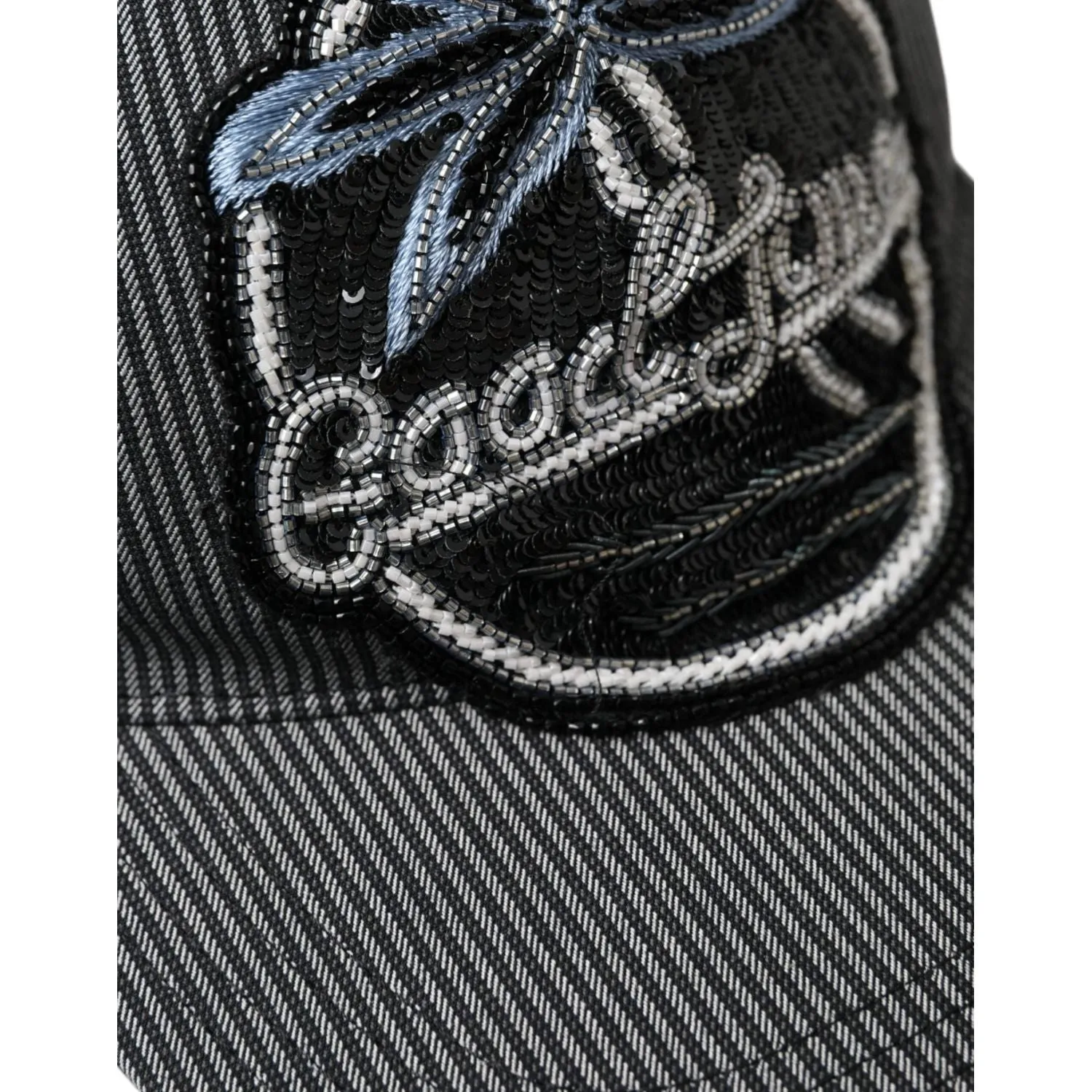 Dolce & Gabbana Black Cotton Embellished Baseball Hat Men