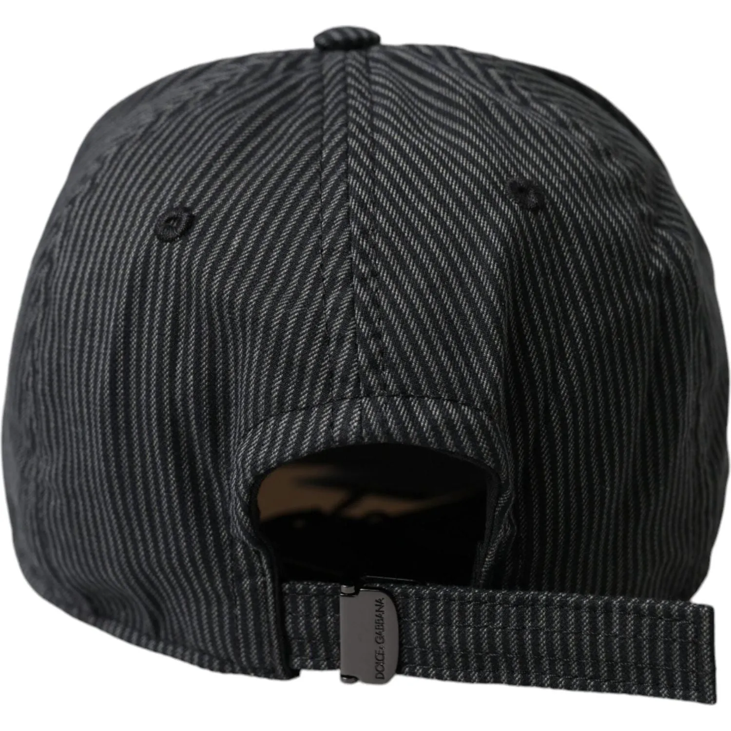 Dolce & Gabbana Black Cotton Embellished Baseball Hat Men