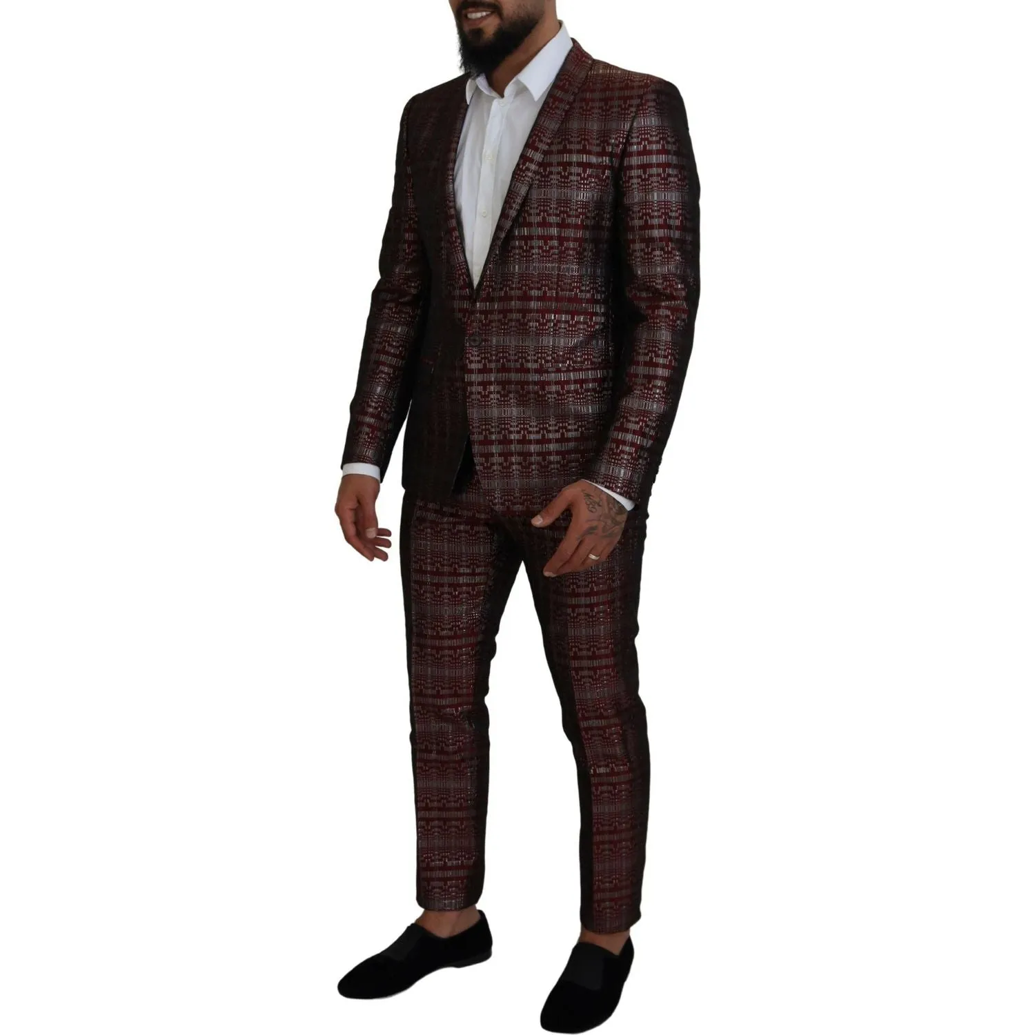 Dolce & Gabbana Bordeaux Fantasy Slim Fit Two-Piece Suit