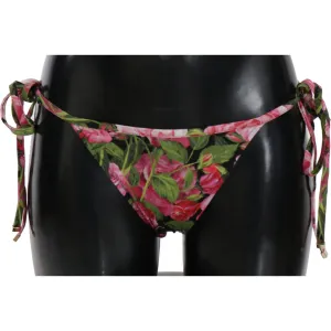 Dolce & Gabbana Elegant Rose Pattern Bikini Bottom