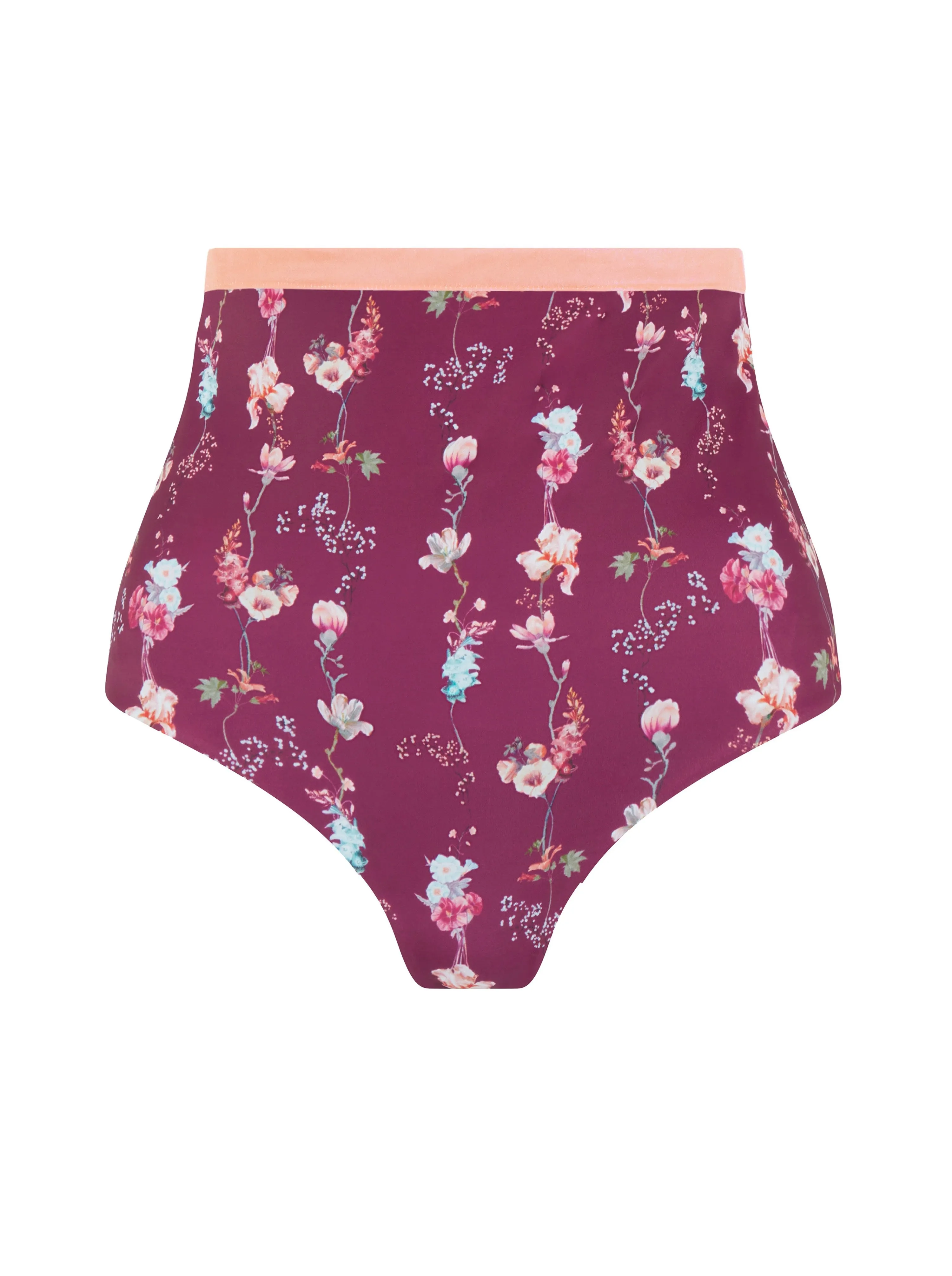 Elna High Waist Bikini Bottoms Burgundy