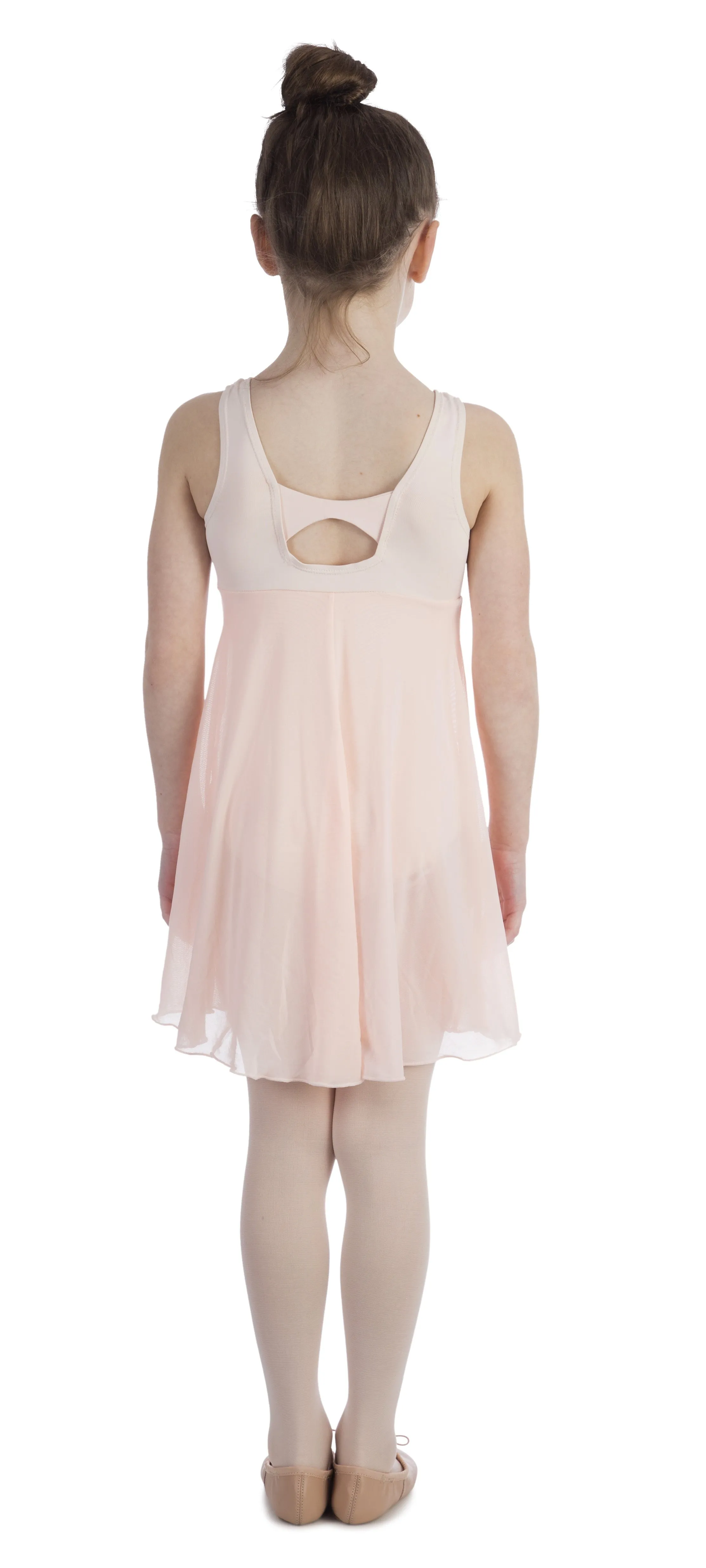 Elowel Girls Elegant Empire Leotard Dress in Nude Pink, Ideal for Kids Aged 2-14 Years