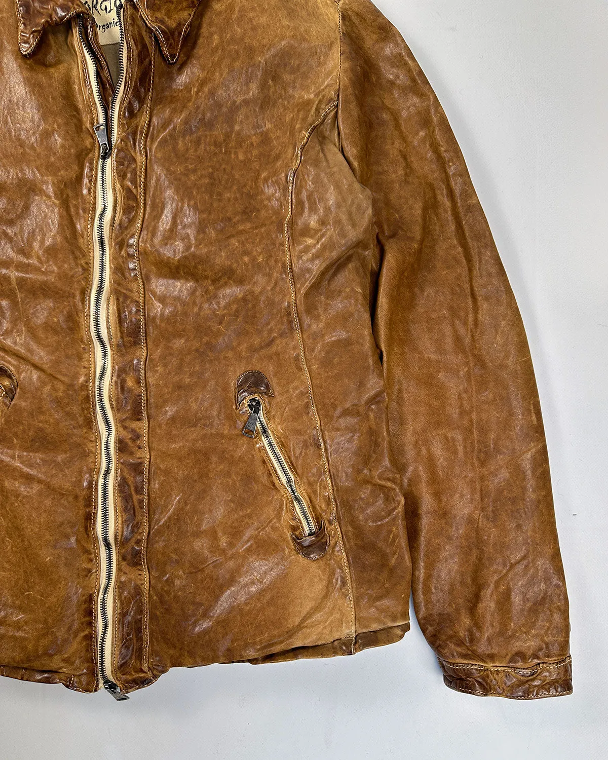 Giorgio Brato Camel Leather Jacket (Handmade in Italy) 2000's