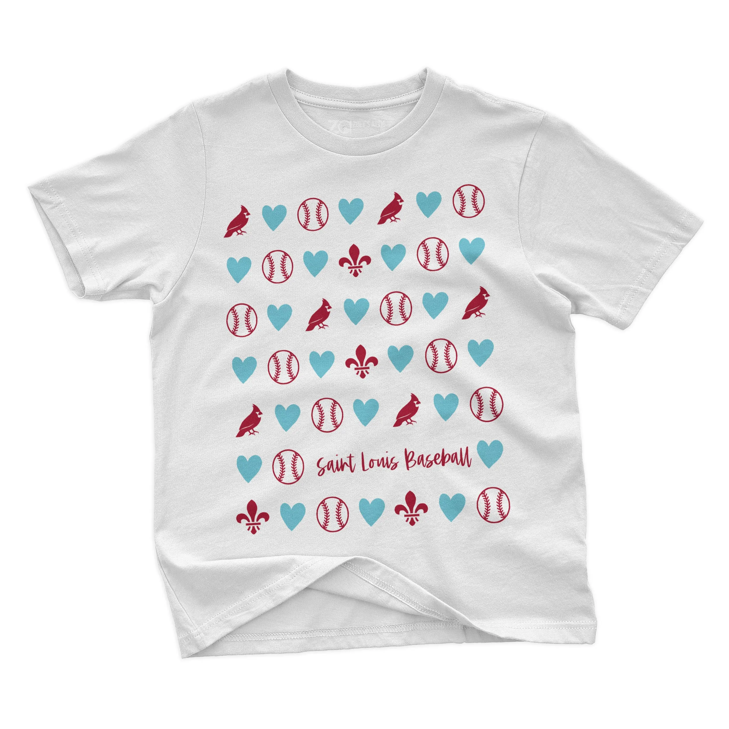 Girls St. Louis Baseball Hearts Cute Girls Baseball Birds Cardinals shirt