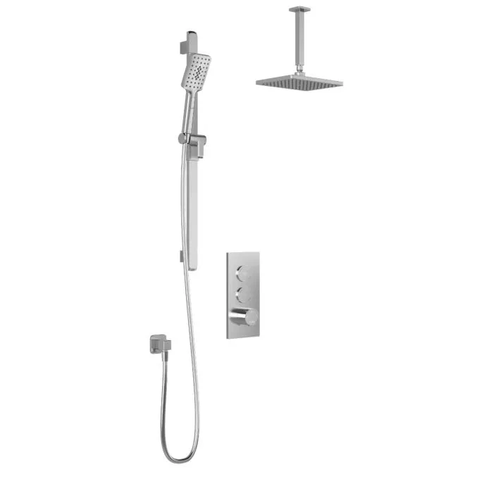 KALIA - MOROKA TB2 Shower system with push button valve - Vertical arm