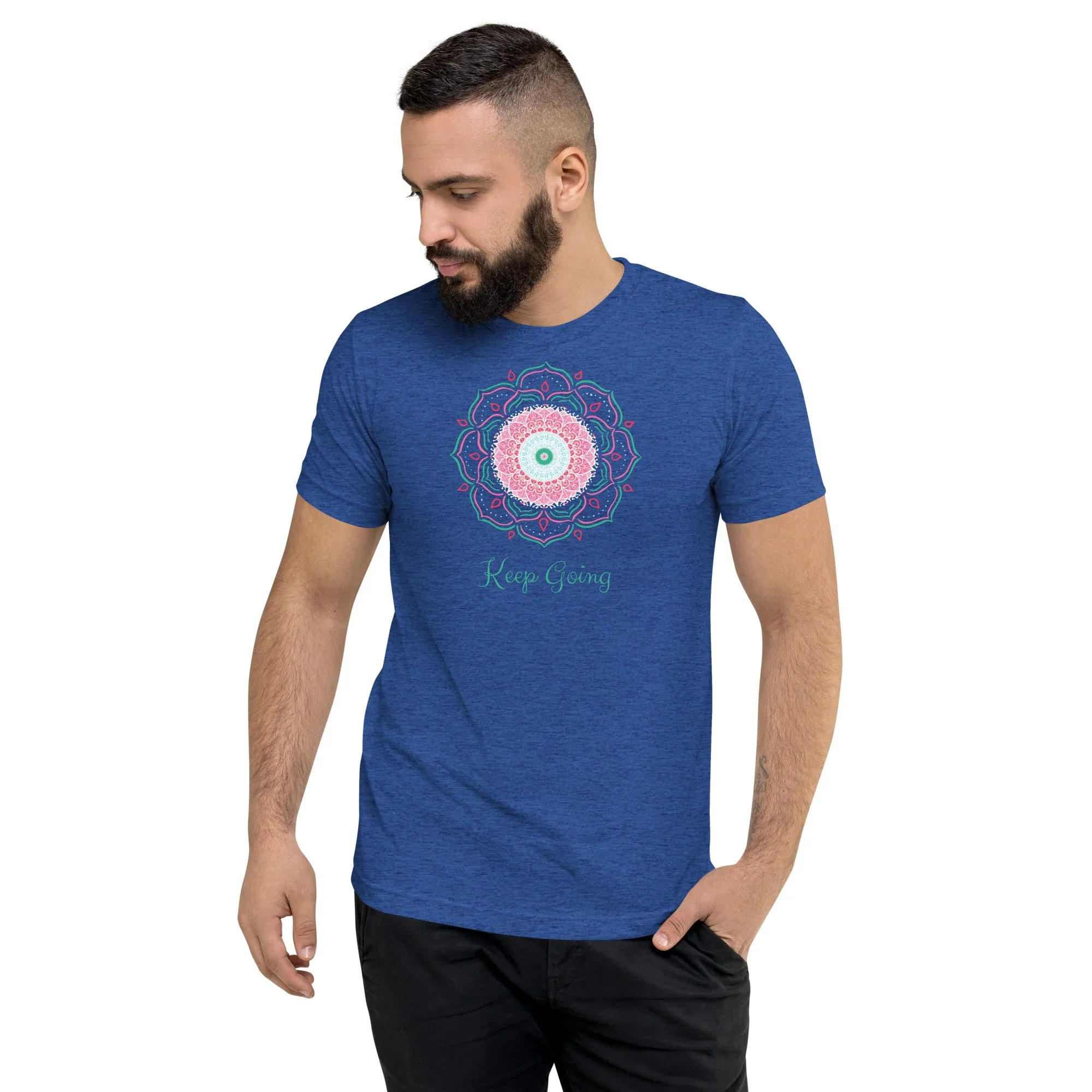 Keep Going Mandala - Short sleeve t-shirt, comfy, soft, fitted look