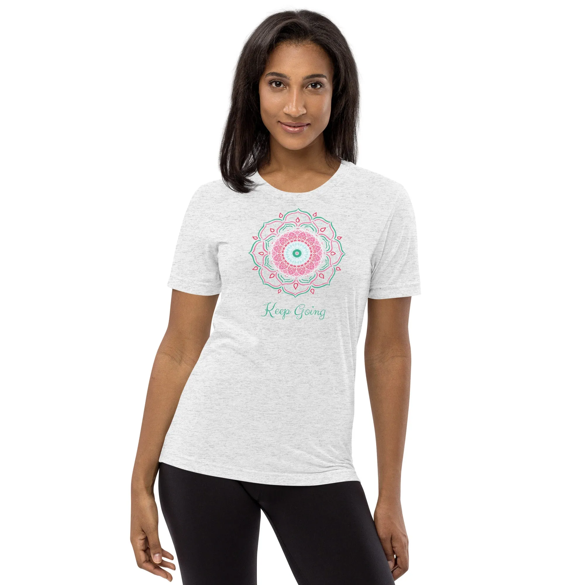 Keep Going Mandala - Short sleeve t-shirt, comfy, soft, fitted look