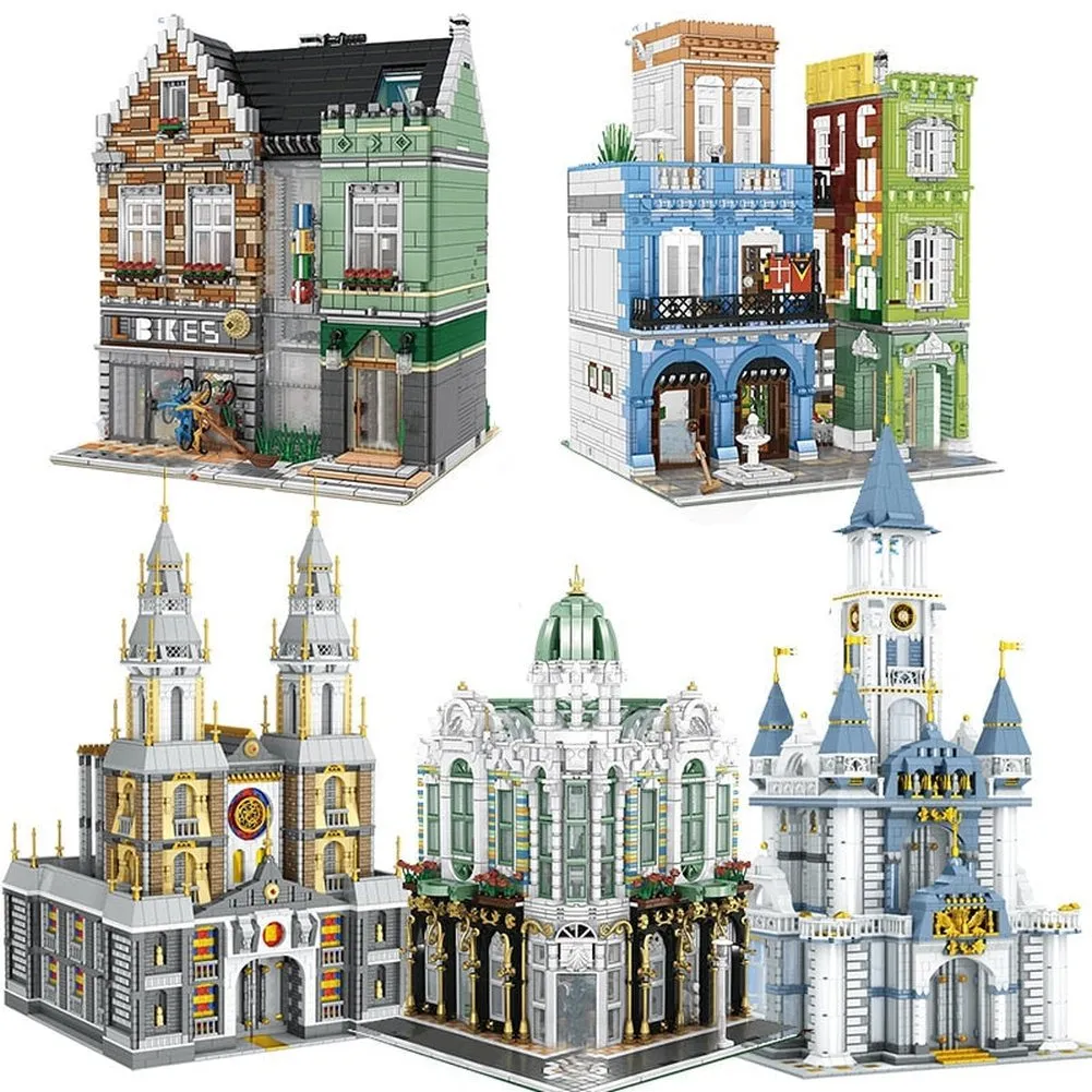 MOC  Compatible  City Street View Creative Square Expert Grand Emporium Model Mini Micro Building Blocks Modular Miniature Moc Kit Toy For Adults