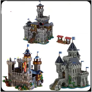 MOC  Compatible  Moc City Ahitecture Medieval Castle Black Falconed Building Blocks Set Compatible 31120 Bricks Construction Toy Kids