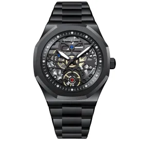 Movement Stainless Steel with Black Warrior Calendar Men's Waterproof Watch