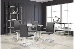 Round Dining Set with Grey Side Chair