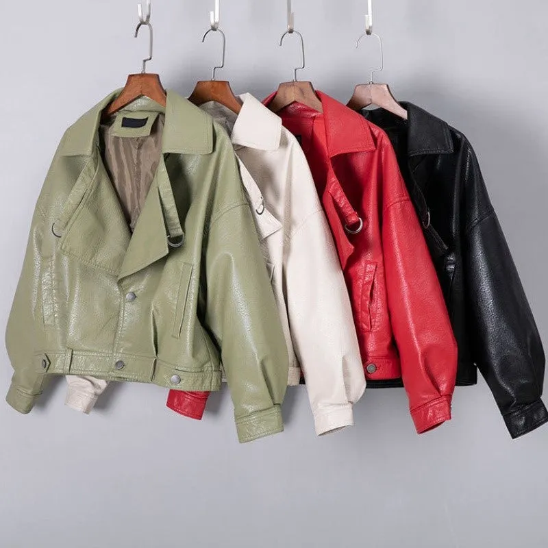 Spring New Style Leather Jacket Women Short Locomotive Suit