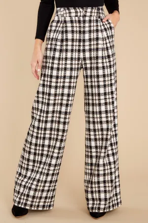 Trendiest Around Black And White Plaid Pants