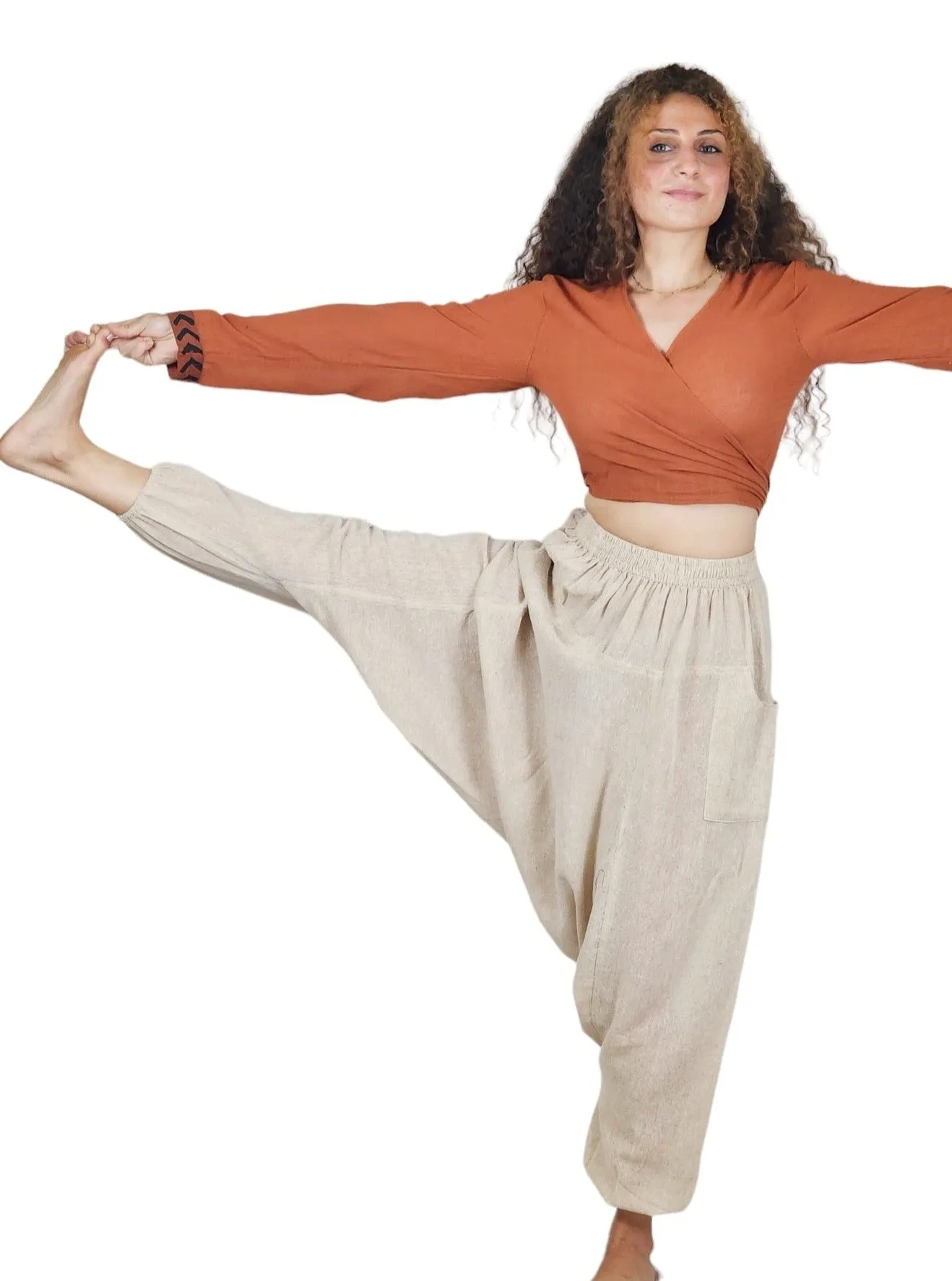 Unisex Organic Cotton Harem Pants - Free Size