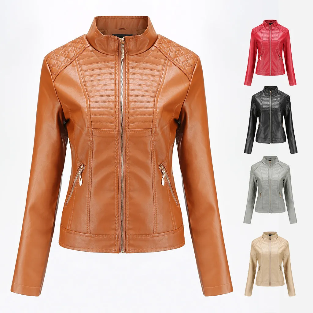 Women's motorcycle leather jacket