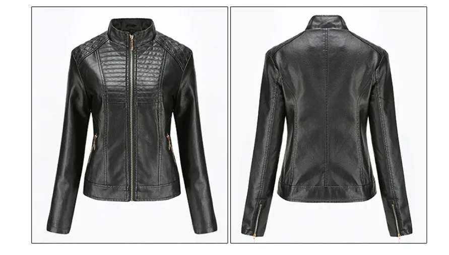 Women's motorcycle leather jacket