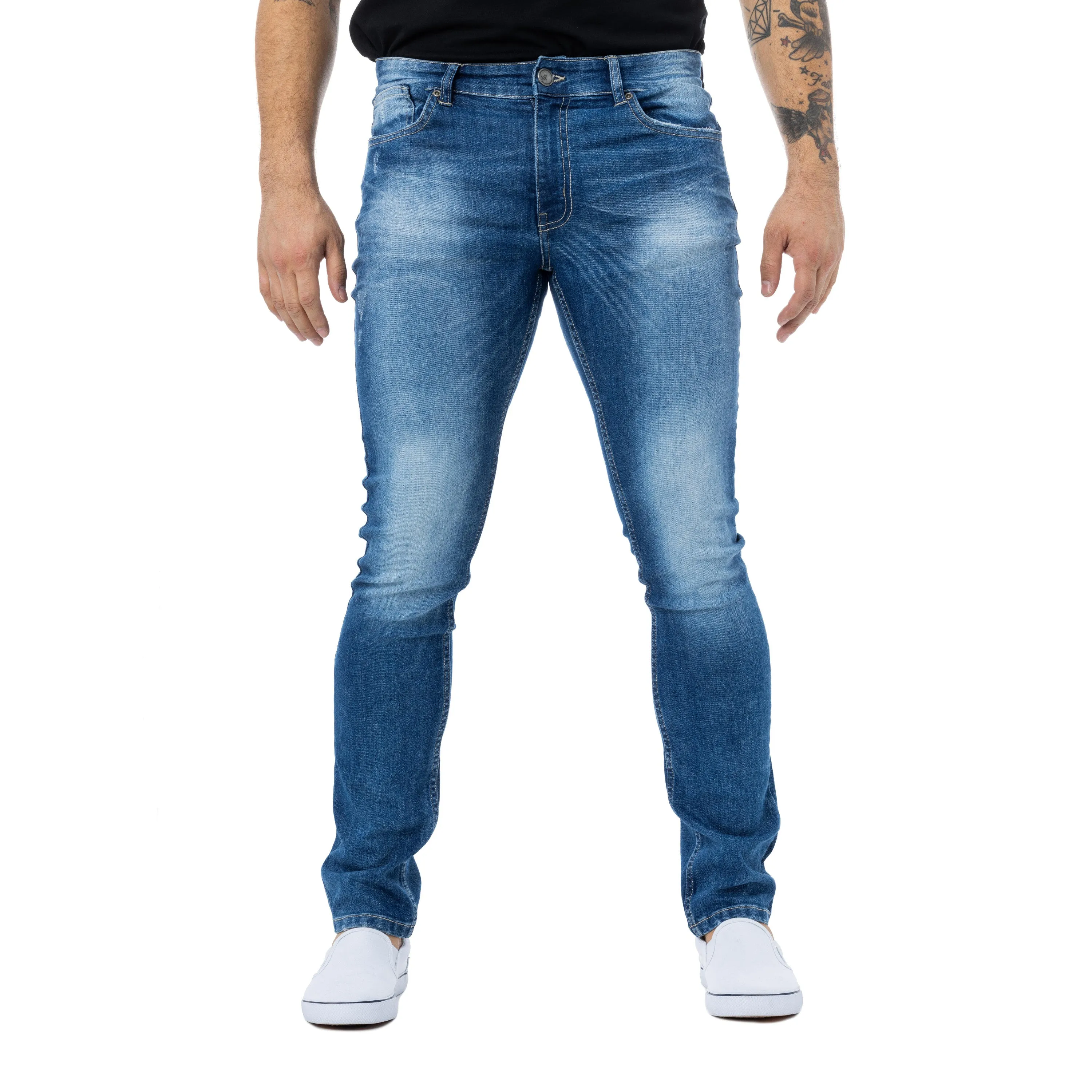 X RAY Men's Superflex Slim Fit Wash Denim Jeans